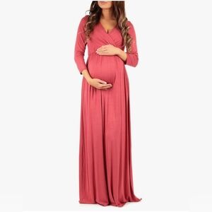 Elegant Pink Maternity Dress